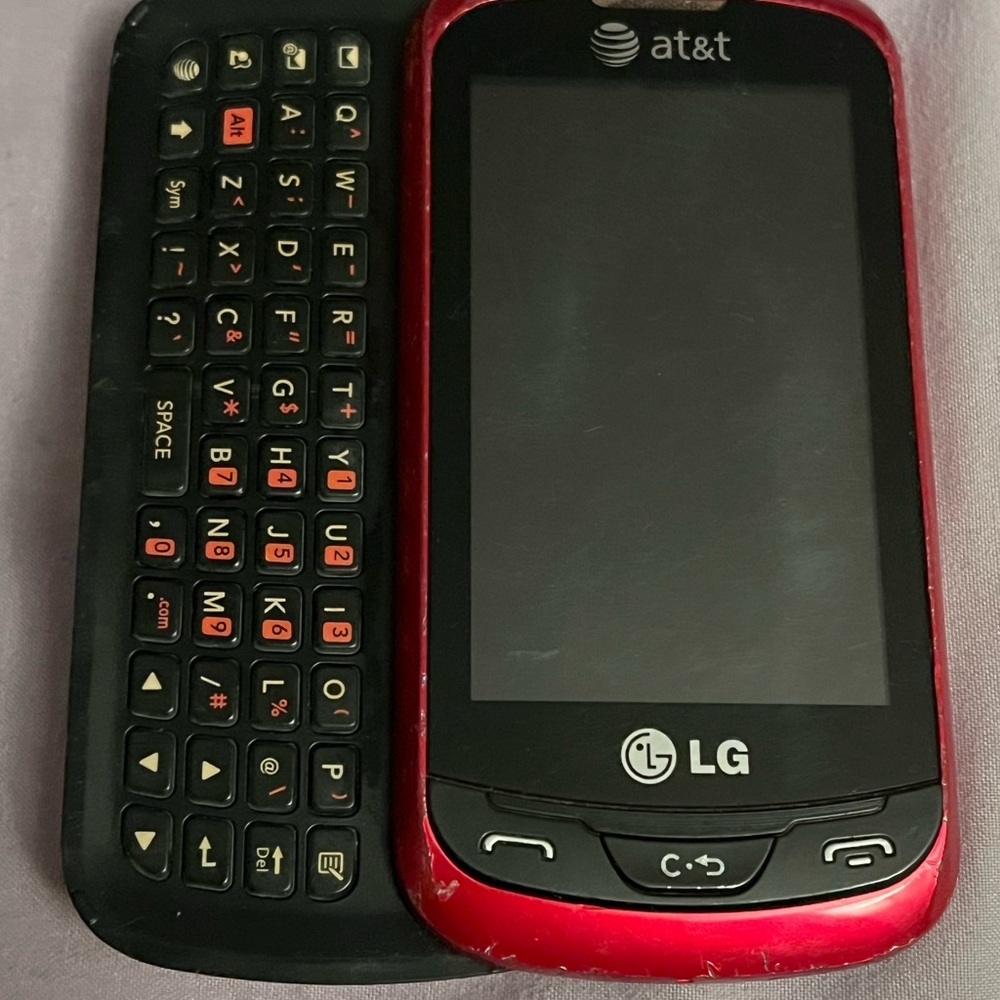 LG Red and Black Slide-Out Phone
